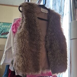 Brown Faux Fur Vest for Kids
